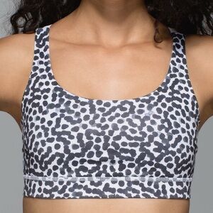 Lululemon Energy Bra Ace Spot White Black / Black / White- Size 6